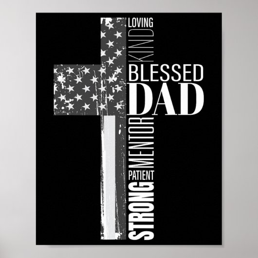 Christelijke Amerikaanse Vlag Religieuze Fath Poster (Voorkant)