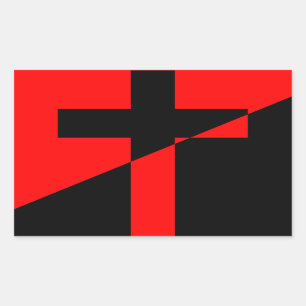 Christelijke anarchistische anarchistische vlag va rechthoekige sticker