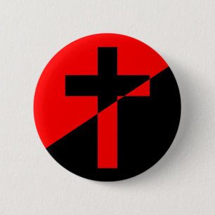 Christelijke anarchistische anarchistische vlag va ronde button 5,7 cm