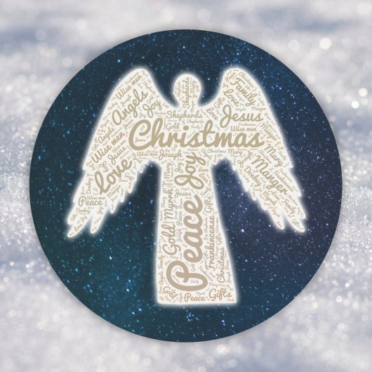 Christelijke angel betekenis kerstmis ronde sticker
