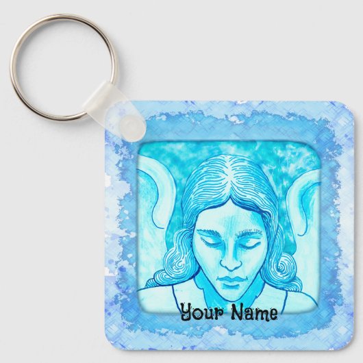 Christelijke Angel Head Sketch Sleutelhanger (Voorkant)