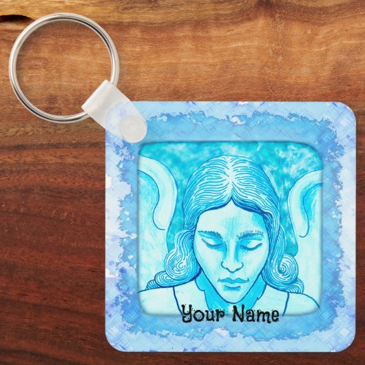 Christelijke Angel Head Sketch Sleutelhanger (Voorkant)