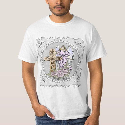 Christelijke Angel My Rozen Cross T-Shirt (Voorkant)
