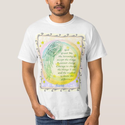 Christelijke Angel Serenity Prayer T-shirt (Voorkant)