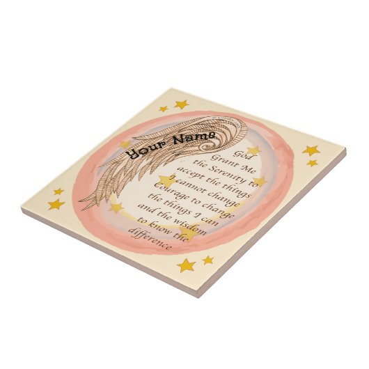 Christelijke Angel Serenity Prayer Tegeltje (Zijkant)