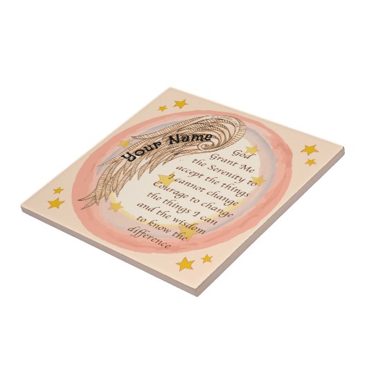 Christelijke Angel Serenity Prayer Tegeltje (Zijkant)