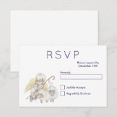 Christelijke Angel Shepherd met Sheep RSVP Kaartje (Voorkant / Achterkant)
