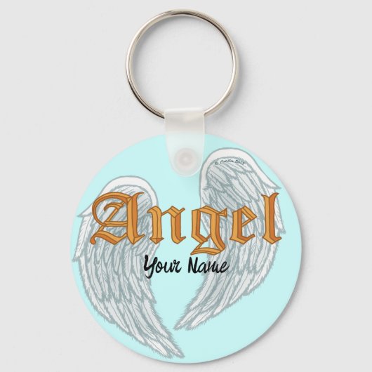 Christelijke Angel Wings-sleutelketen Sleutelhanger (Voorkant)