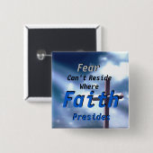 Christelijke angst vs Faith Pin Vierkante Button 5,1 Cm (Voorkant /achterkant)