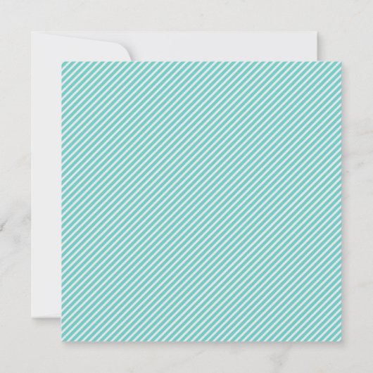 Christelijke Aqua Stripe Square huwelijksuitnodigi Kaart (Achterkant)