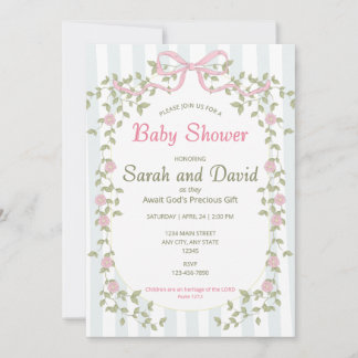 Christelijke Aquarel Tuin Baby Shower Kaart