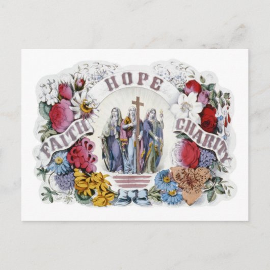  Christelijke Art Faith Hope Charity 1874 Briefkaart (Voorkant)