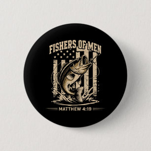Christelijke B Vis Bijbelvers Vissers Van Mensen Ronde Button 5,7 Cm