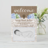 Christelijke Baby Boy Geboorte Aankondiging Kaarte (Staand voorkant)