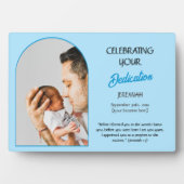 Christelijke BABY DEDICATION Custom Naam Foto Fotoplaat (voorkant)
