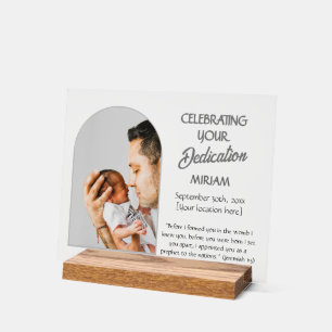 Christelijke BABY-TOEWIJDING Aangepaste Naam Foto Acryl Bord