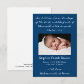 Christelijke babyjongen - Aankondiging ter geboort (Voorkant / Achterkant)