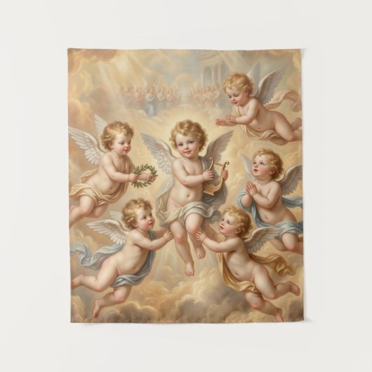 Christelijke baby's in de hemel wandkleed (Voorkant)