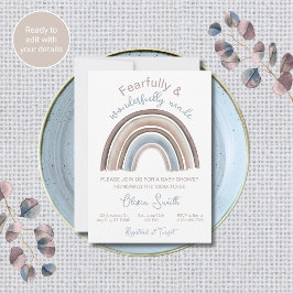 Christelijke babyshower uitnodiging regenboog them
