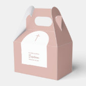 Christelijke baptisme Christening Girl Pink Arch Bedankdoosjes (Voorkant Zijde)