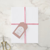 Christelijke baptisme Christening Girl Pink Arch Cadeaulabel (Met Touw)