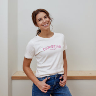 Christelijke Baptisme Datum Verstoorde Typografie T-shirt