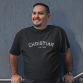 Christelijke Baptisme Datum Verstoorde Typografie T-shirt