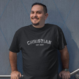 Christelijke Baptisme Datum Verstoorde Typografie T-shirt