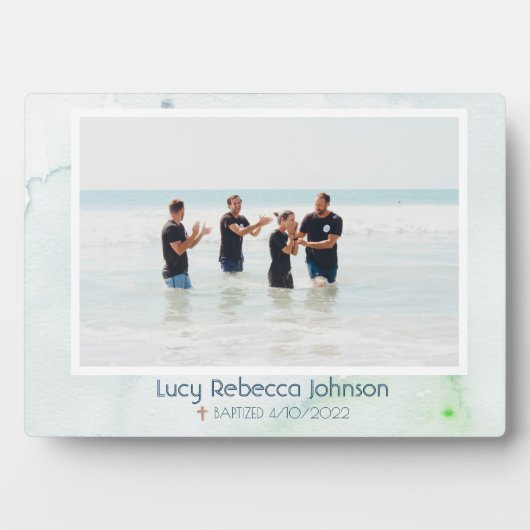 Christelijke Baptisme-herdenkingsboot Gift Ocean B Fotoplaat (voorkant)