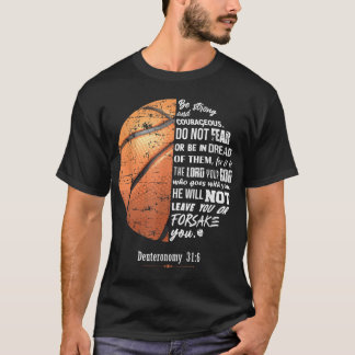 Christelijke Basketball Deuteronomie bible verse F T-shirt
