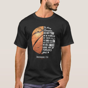 Christelijke Basketball Deuteronomie Bijbel Verse T-shirt