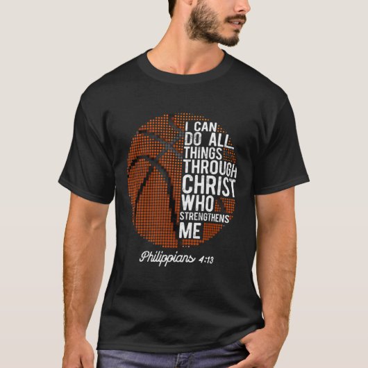 Christelijke Basketball Ik kan alle dingen doen Ph T-shirt (Voorkant)