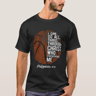 Christelijke Basketball Ik kan alle dingen doen Ph T-shirt