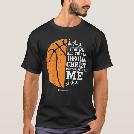 Christelijke Basketball S Mannen jongens Kinder Re T-shirt (Voorkant)