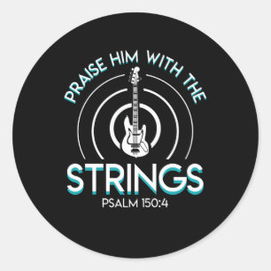 Christelijke bass Guitar laat hem opvallen met str Ronde Sticker