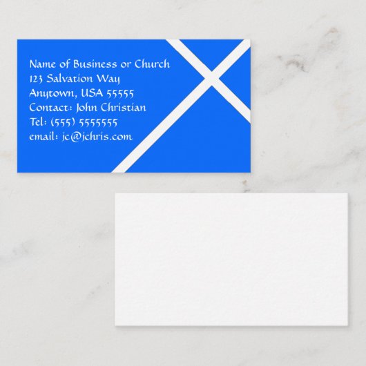 Christelijke bedrijfspastor of Church White Cross Visitekaartje (Voorkant / Achterkant)