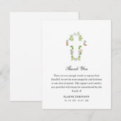 Christelijke begrafenis groen kruis dank u bedankkaart (Voorkant / Achterkant)