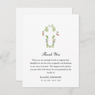 Christelijke begrafenis groen kruis dank u bedankkaart