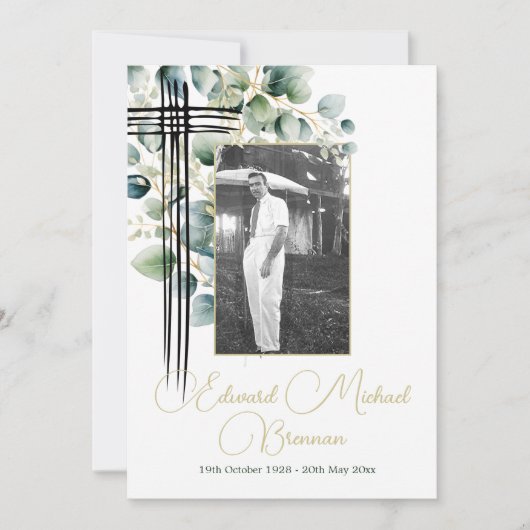 Christelijke begrafenis herdenkingsfoto botanisch kaart (Voorkant)