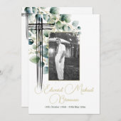 Christelijke begrafenis herdenkingsfoto botanisch kaart (Voorkant / Achterkant)