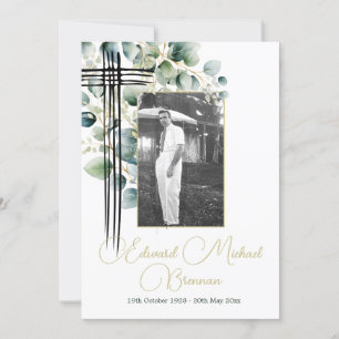 Christelijke begrafenis herdenkingsfoto botanisch kaart