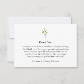 Christelijke begrafenis Waterverf groen dank u Bedankkaart (Voorkant)