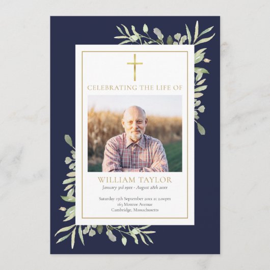 Christelijke begrafenisherdenkingsorde programmakaart (Voorkant)