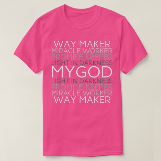 Christelijke Believer Waymaker Mirakelwerkerbeloft T-shirt (Design voorkant)