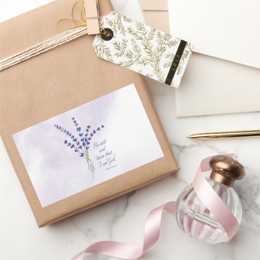 Christelijke bemoedigende lavendel met de Schrift Rechthoekige Sticker (Geschenken)