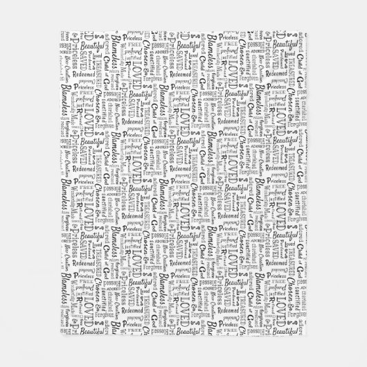 Christelijke bevestigende woorden fleece deken (Voorkant)