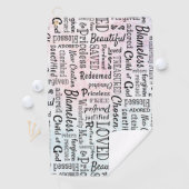 Christelijke bevestigende woorden golfhanddoek (Insitu)