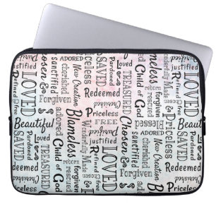 Christelijke bevestigende woorden laptop sleeve