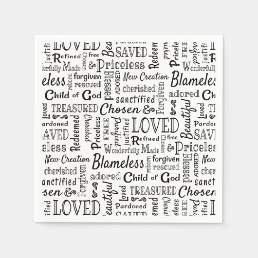 Christelijke bevestigende woorden servet (Voorkant)