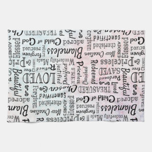 Christelijke bevestigende woorden theedoek